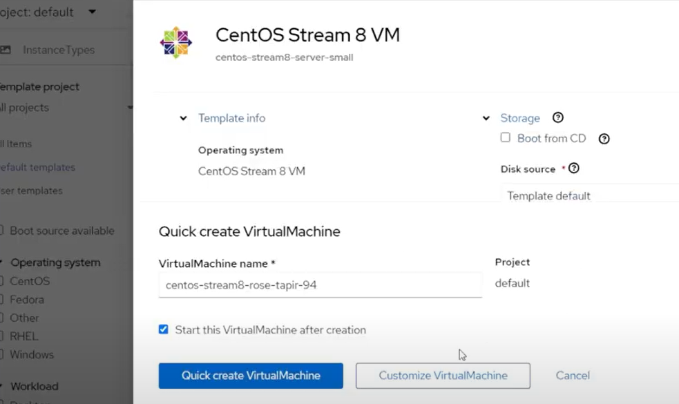 ocp virt - centos 8